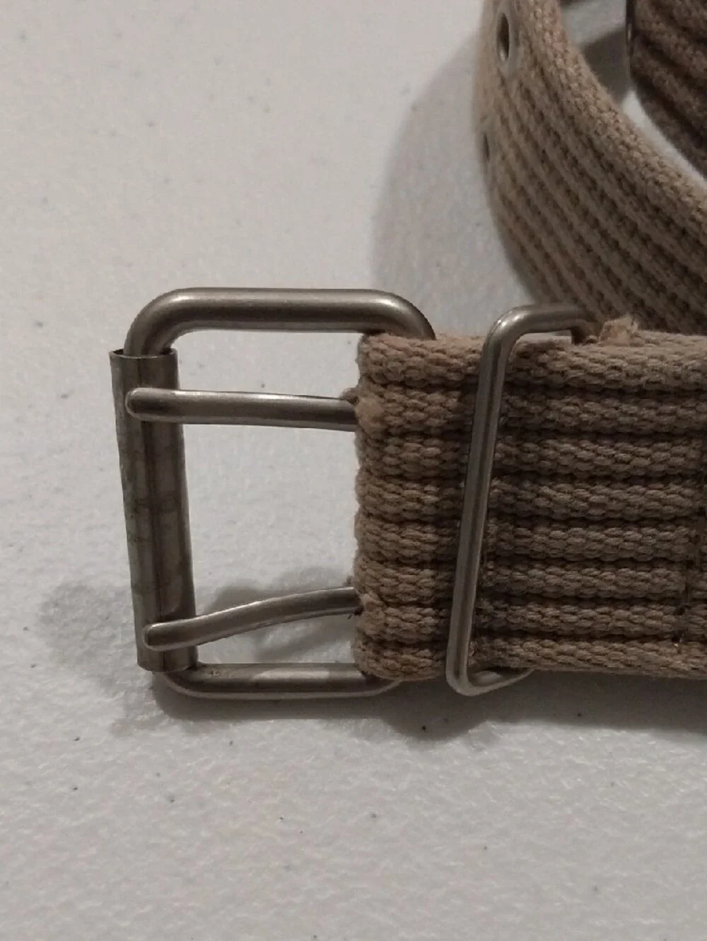 Neutral Tan Women's Canvas Grommet Belt